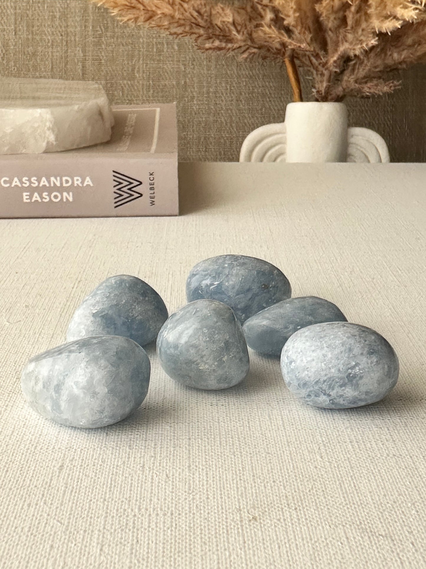 Blue Calcite Tumbles || Soothing
