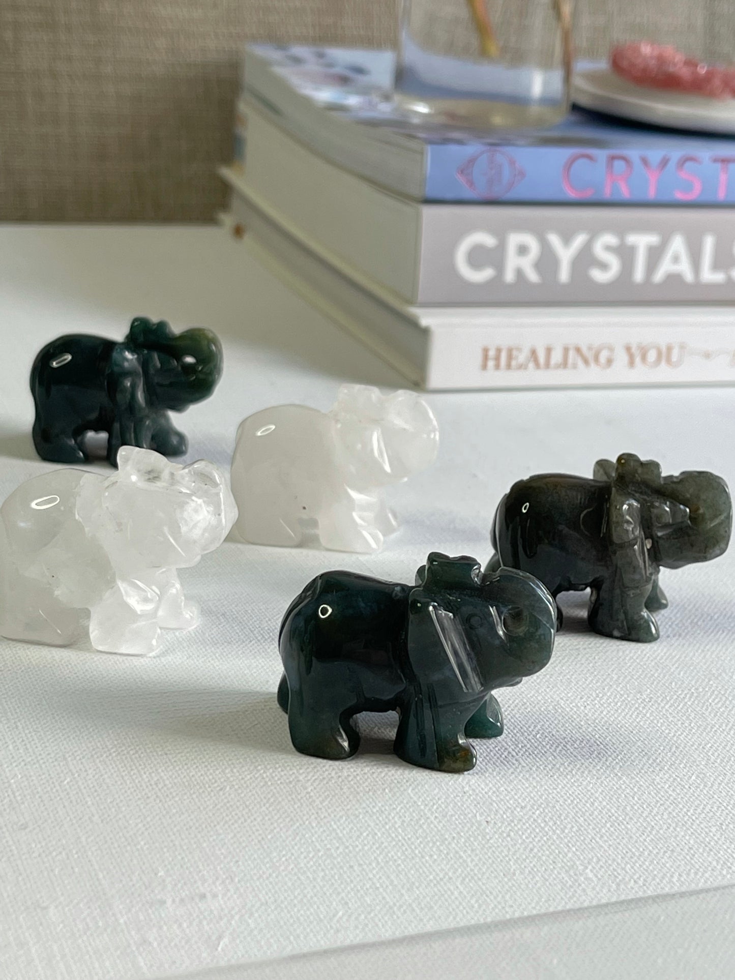 Crystal Elephant Carvings || Mini