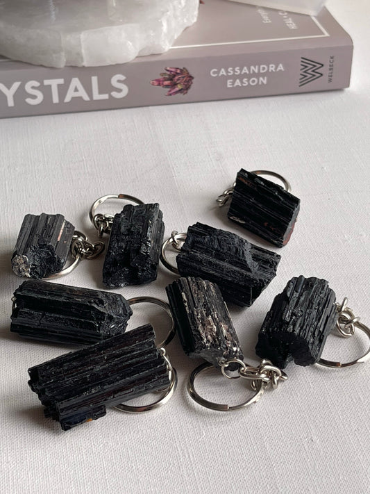 Black Tourmaline Key Ring || Protection