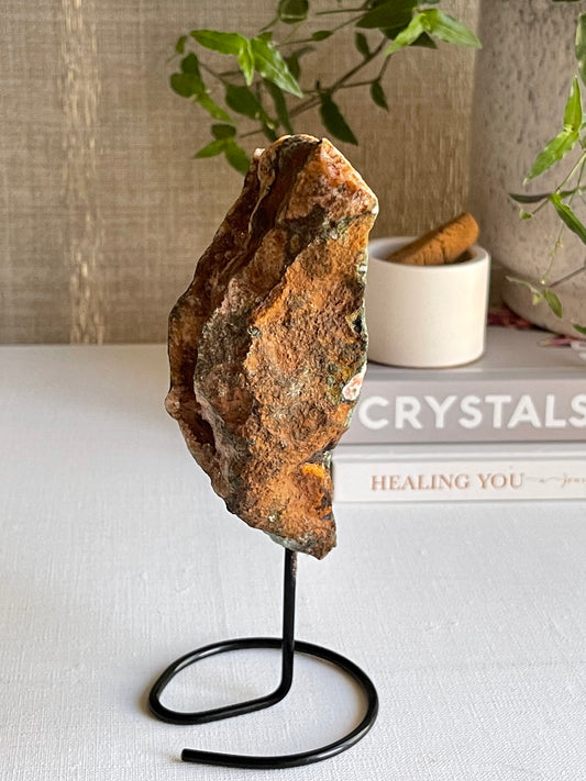 Pink Amethyst on Black Metal Stand (0.300g) || Divine Love