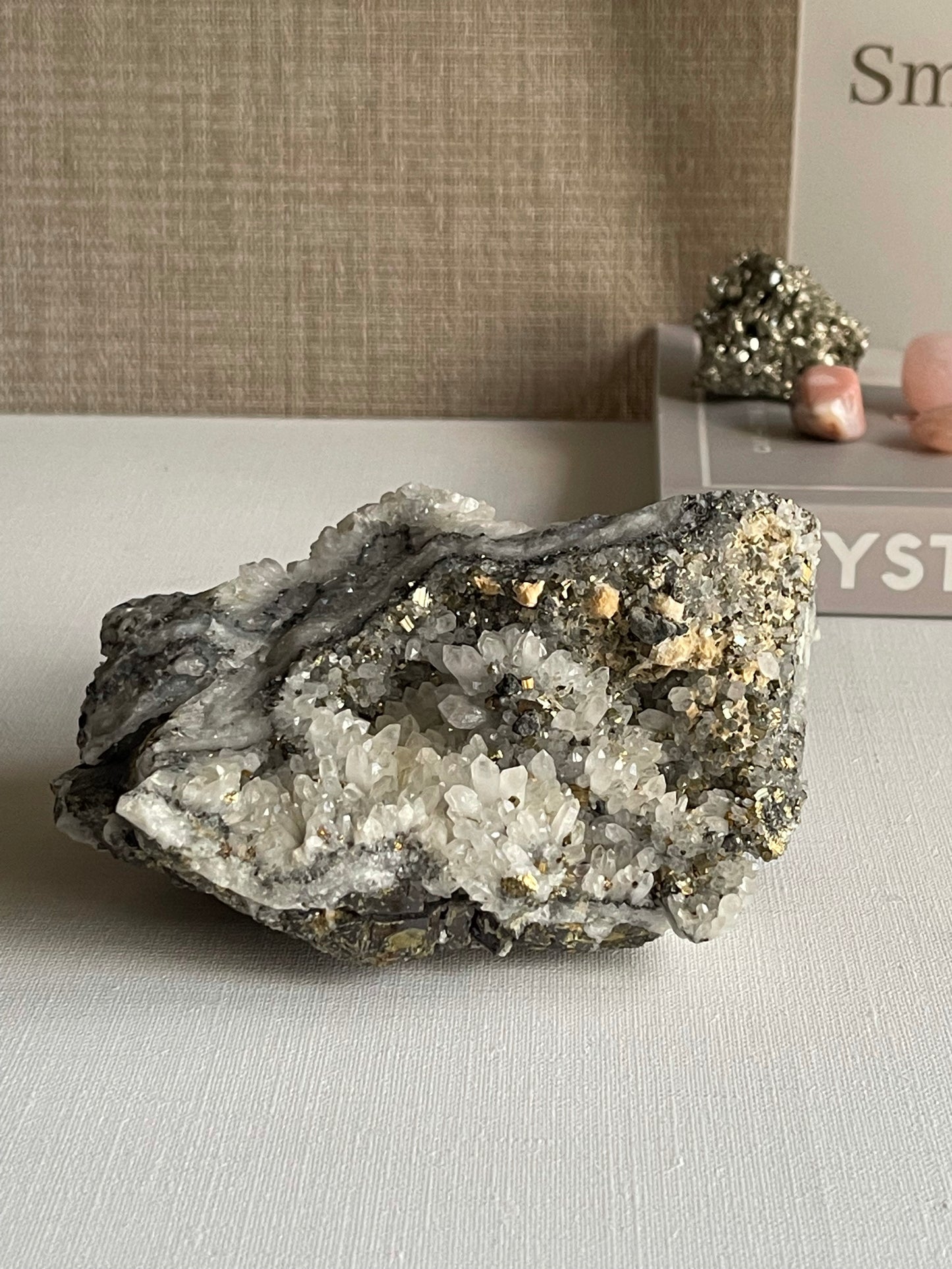 Quartz Cluster with Pyrite & Hematite Inclusions (0.984g) || Specimen