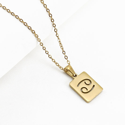 Cancer Zodiac Necklace || 18k Gold Plated