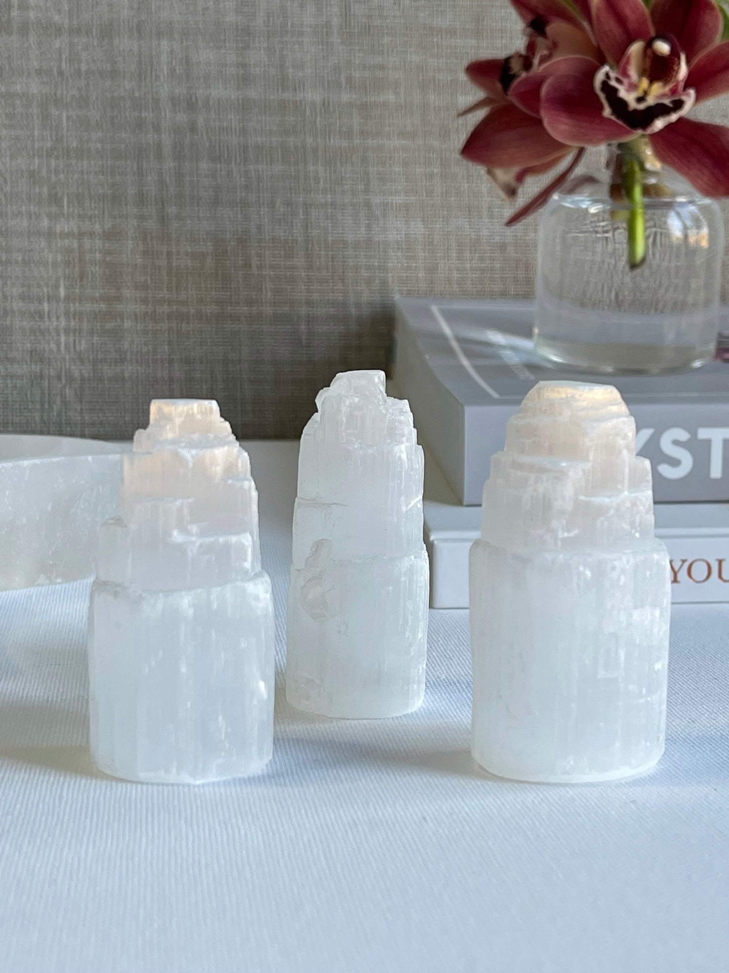 Selenite Rough Tower || Purification