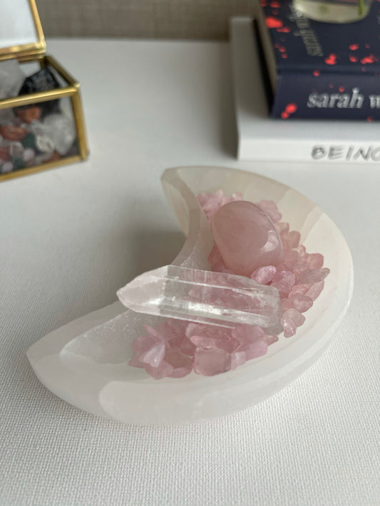 Selenite Half Moon Bowls || Purification