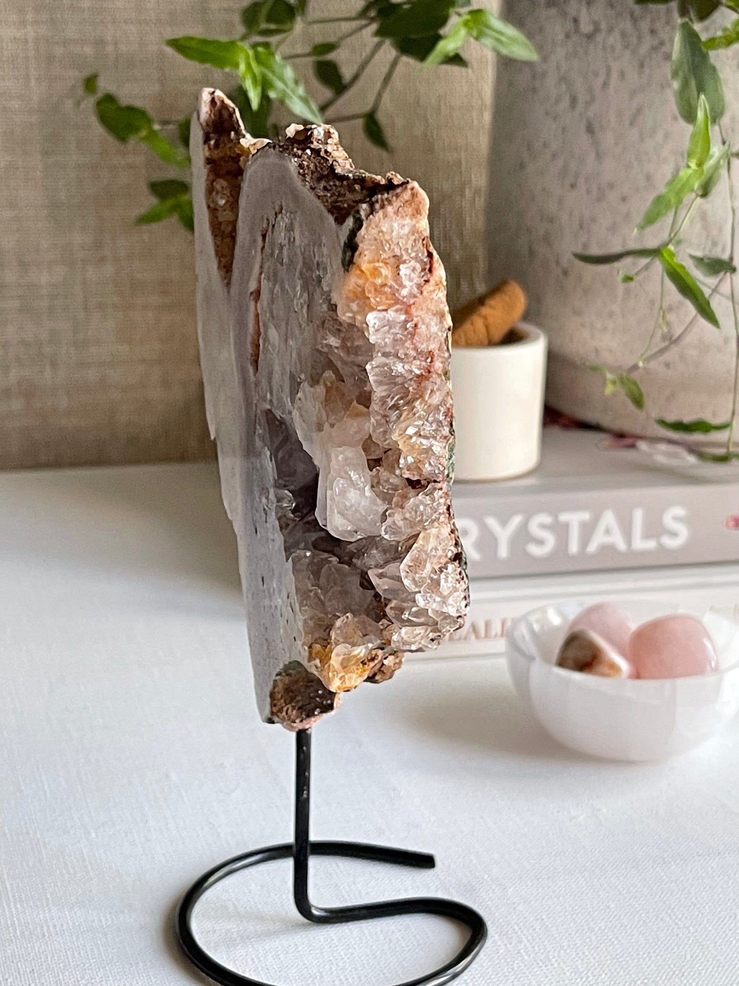 Pink Amethyst on Black Metal Stand (0.327g) || Divine Love