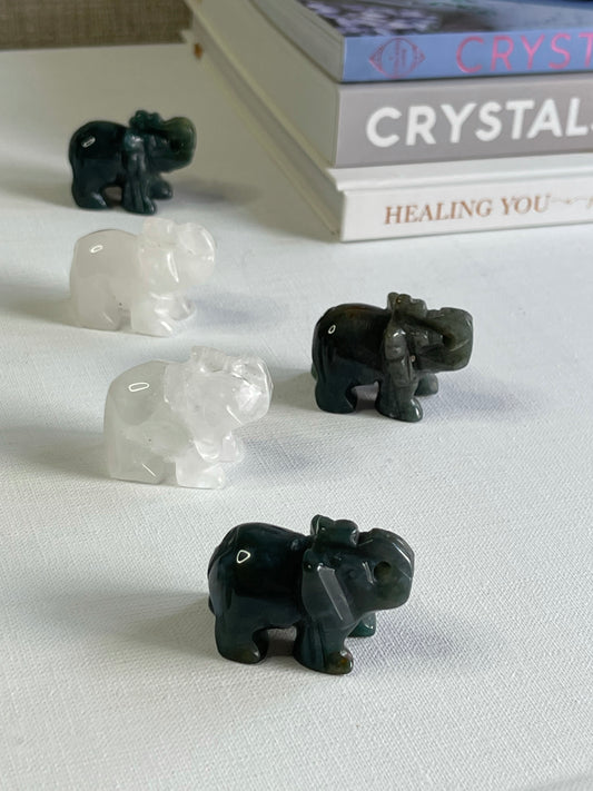 Crystal Elephant Carvings || Mini