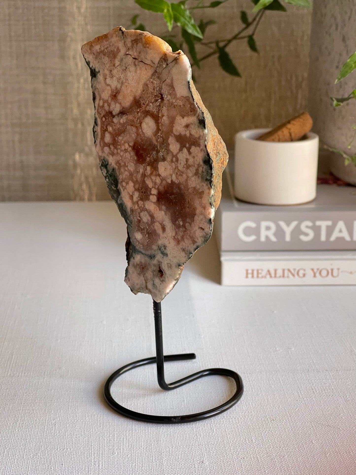 Pink Amethyst on Black Metal Stand (0.300g) || Divine Love
