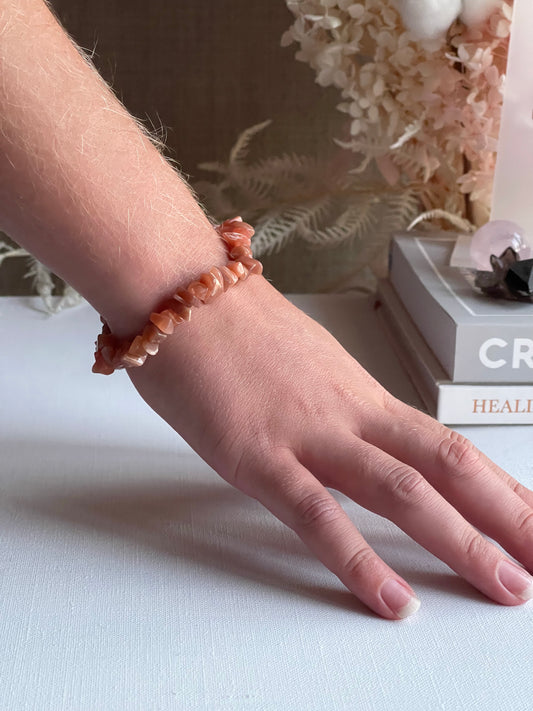 Sunstone Chip Bracelet || Luck