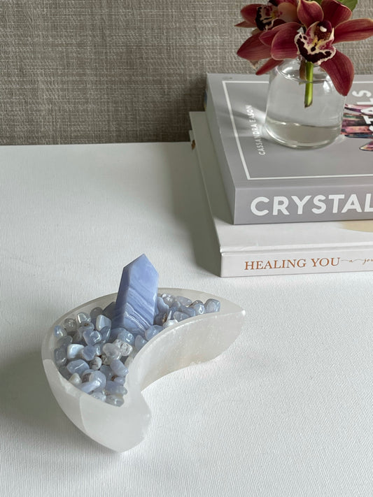 Blue Lace Agate Chips (100g) || Hope