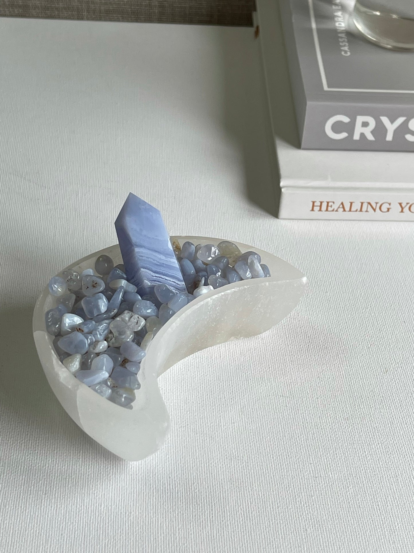Blue Lace Agate Chips (100g) || Hope
