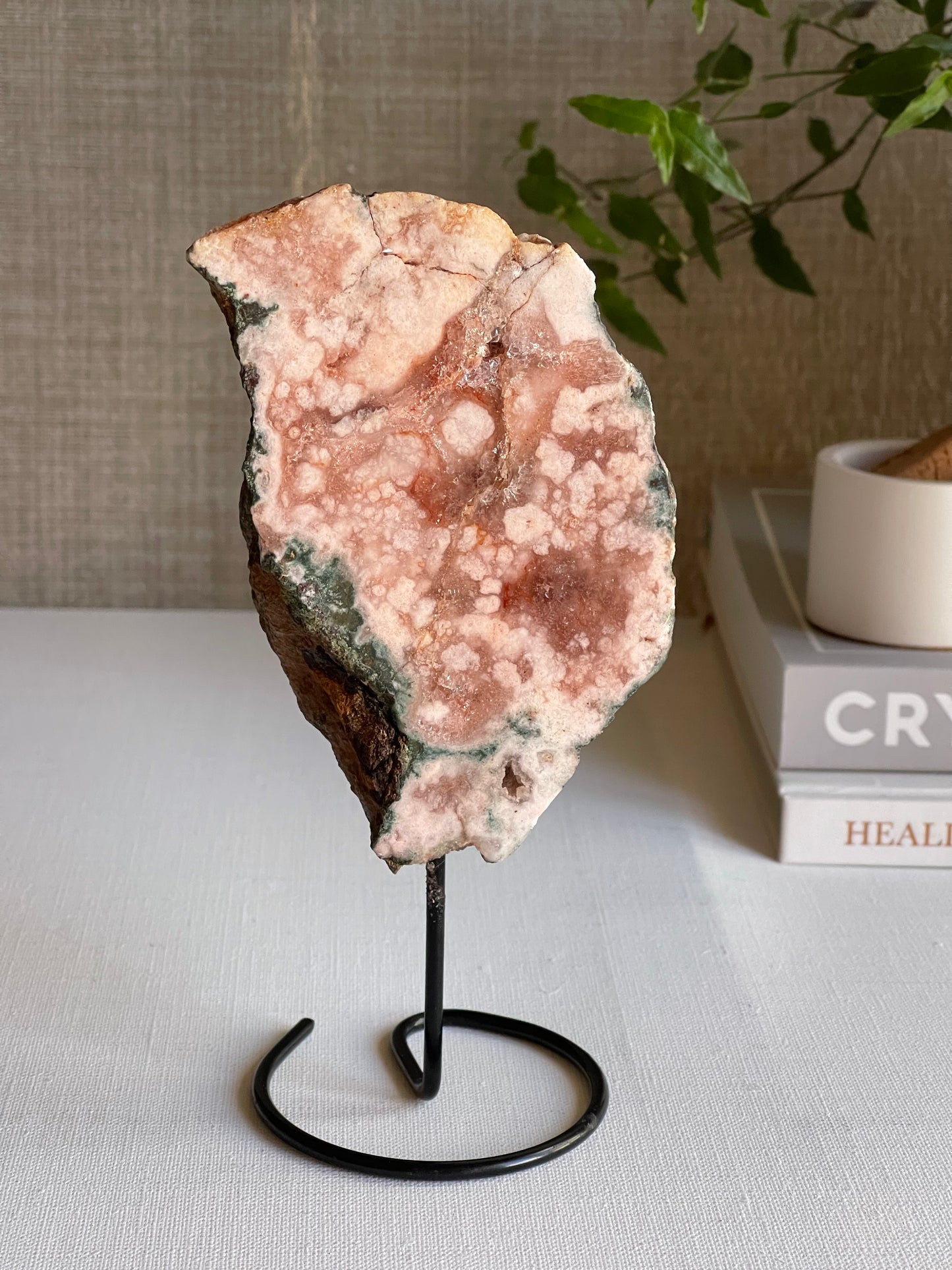 Pink Amethyst on Black Metal Stand (0.300g) || Divine Love