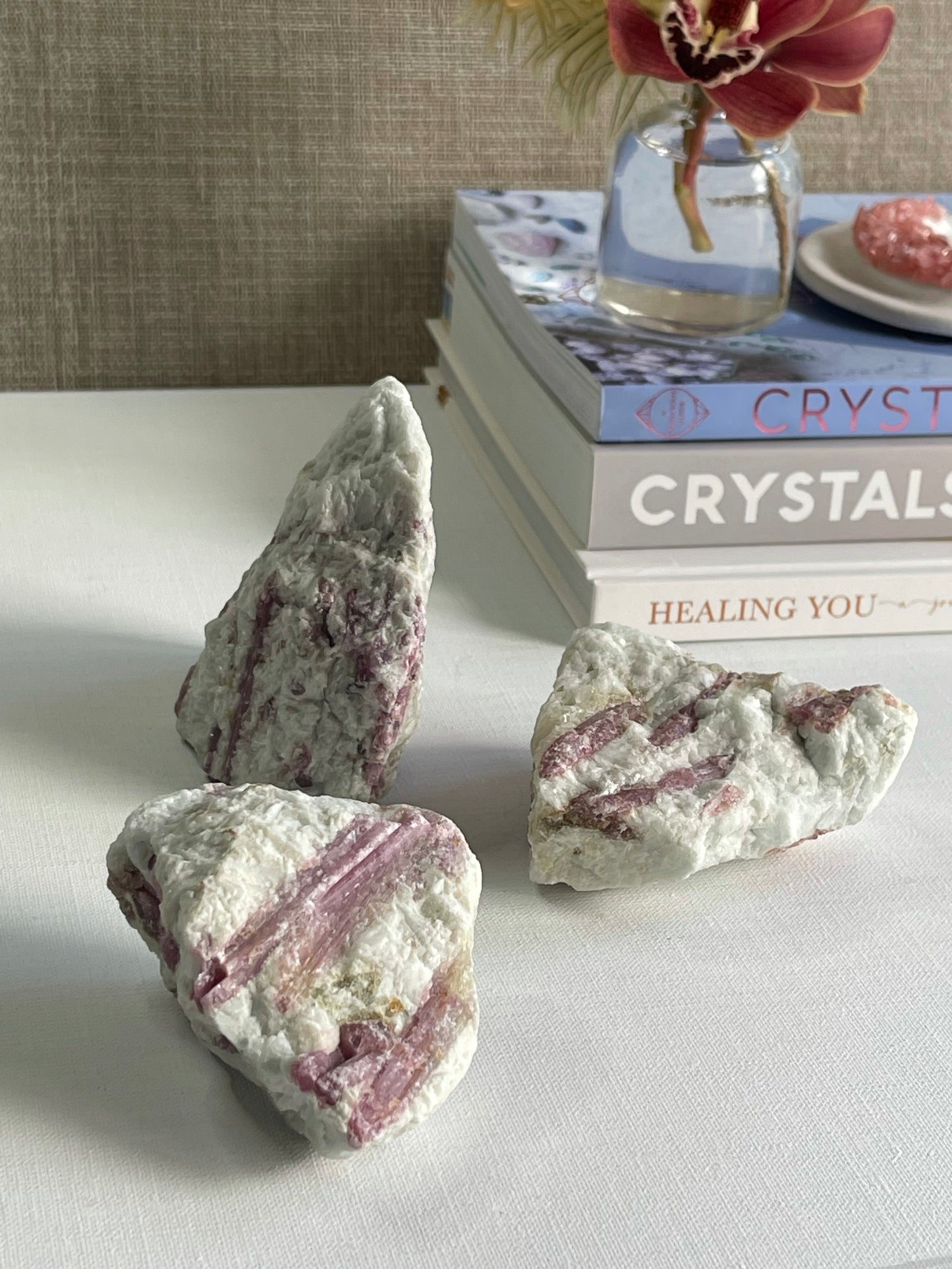 Pink Tourmaline in Quartz Raw || Happiness