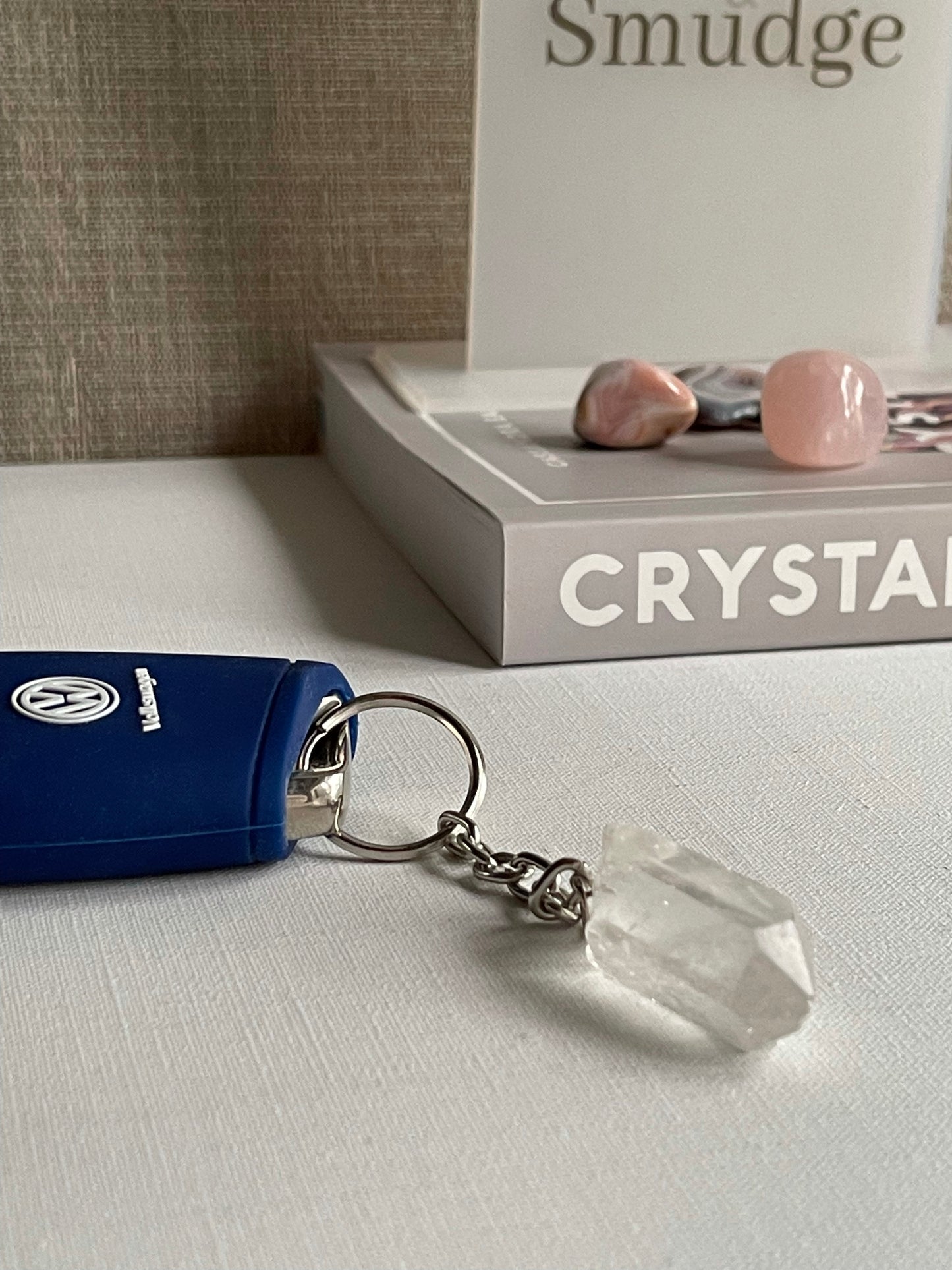 Clear Quartz Key Ring || Healing