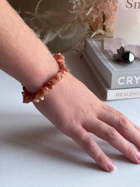 Sunstone Chip Bracelet || Luck
