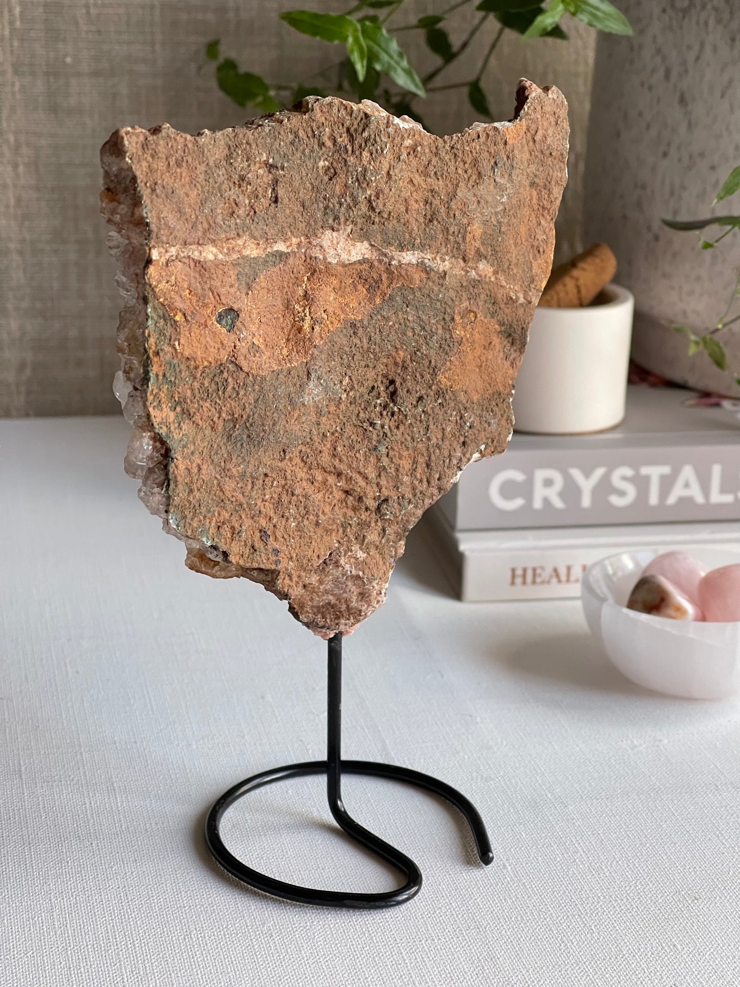 Pink Amethyst on Black Metal Stand (0.327g) || Divine Love