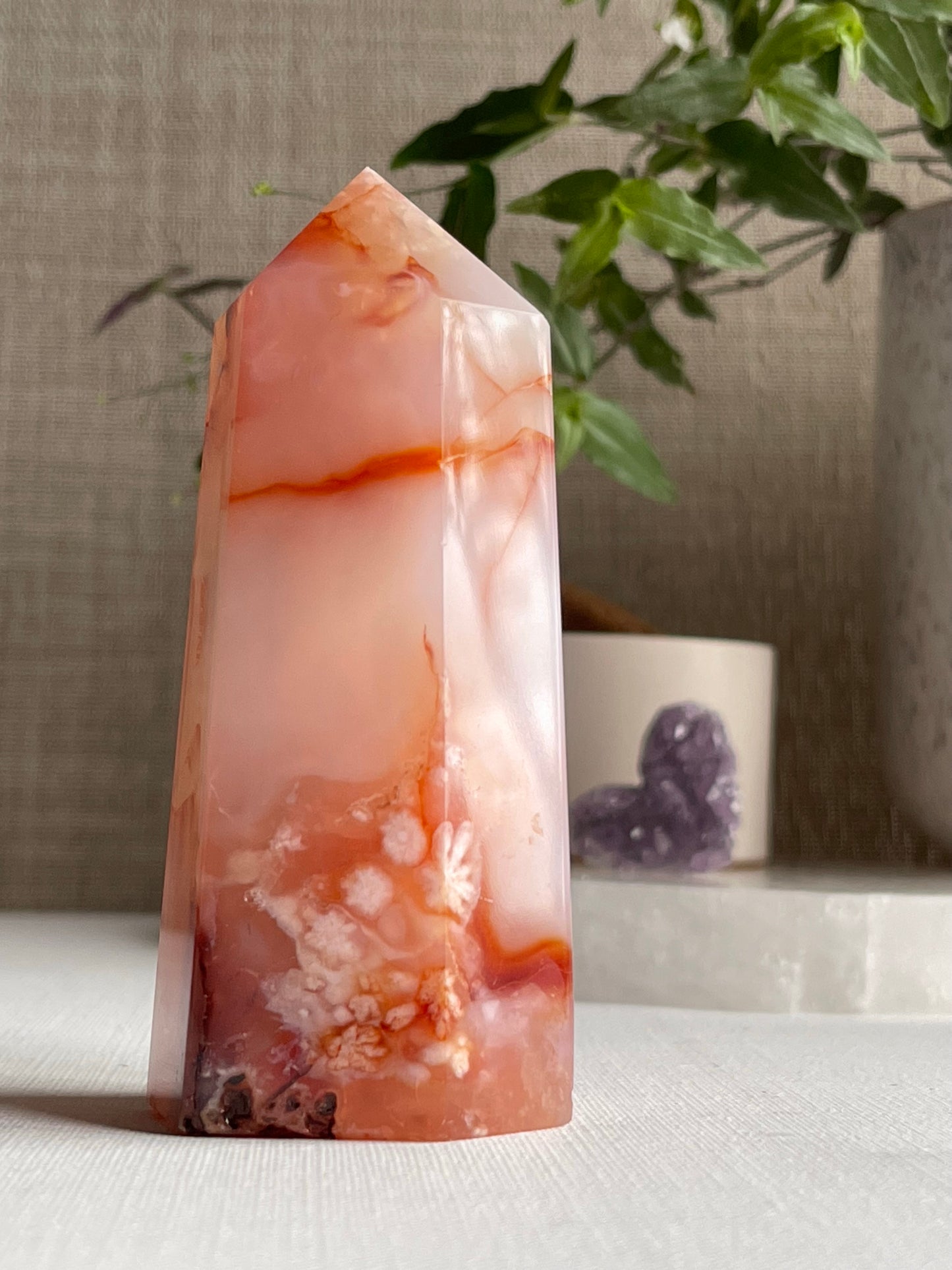 Red Flower Agate Points || Inner Peace