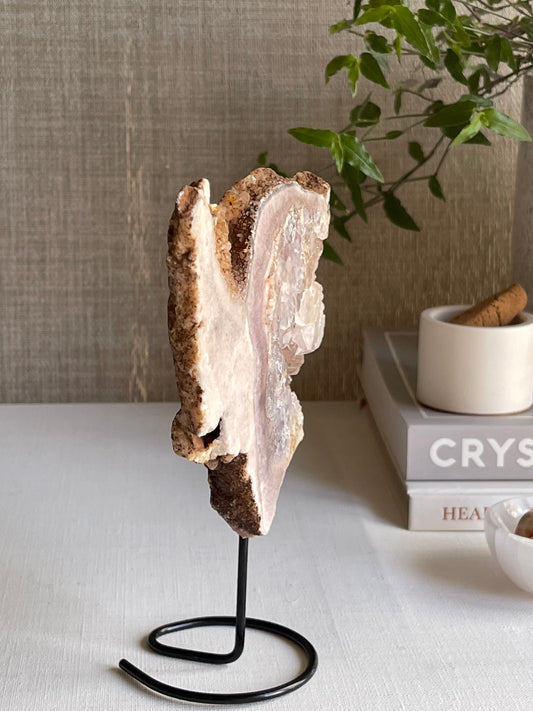 Pink Amethyst on Black Metal Stand (0.327g) || Divine Love