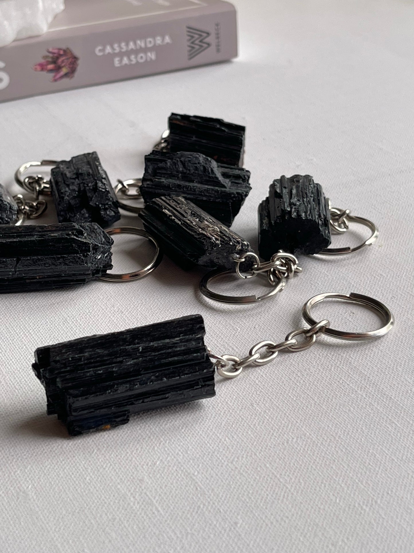 Black Tourmaline Key Ring || Protection