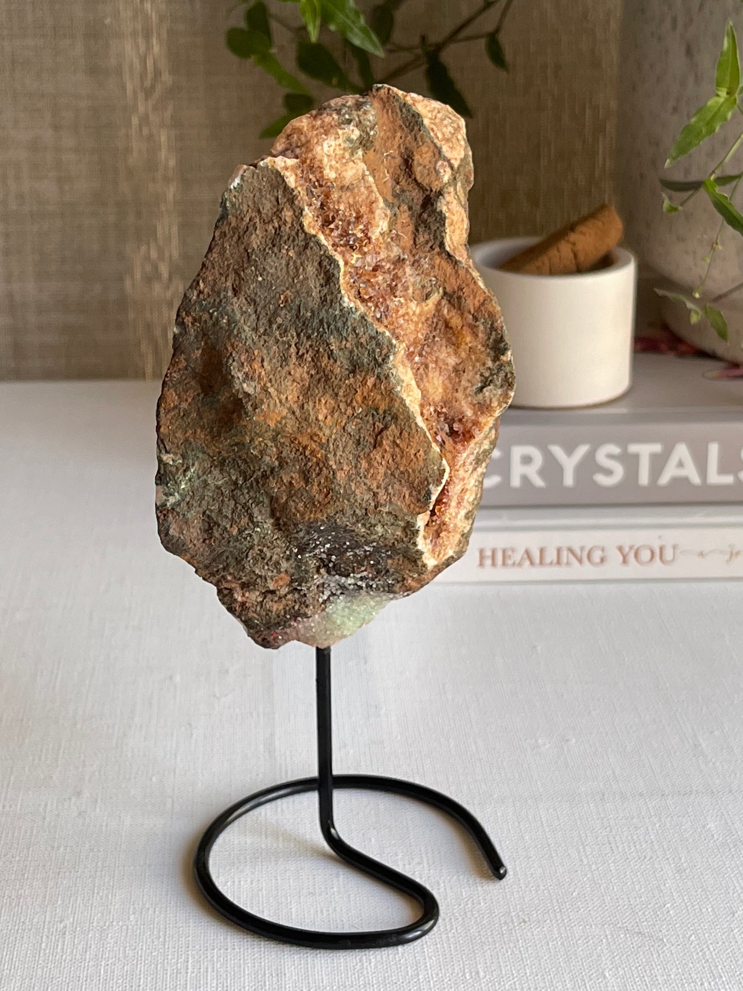 Pink Amethyst on Black Metal Stand (0.300g) || Divine Love