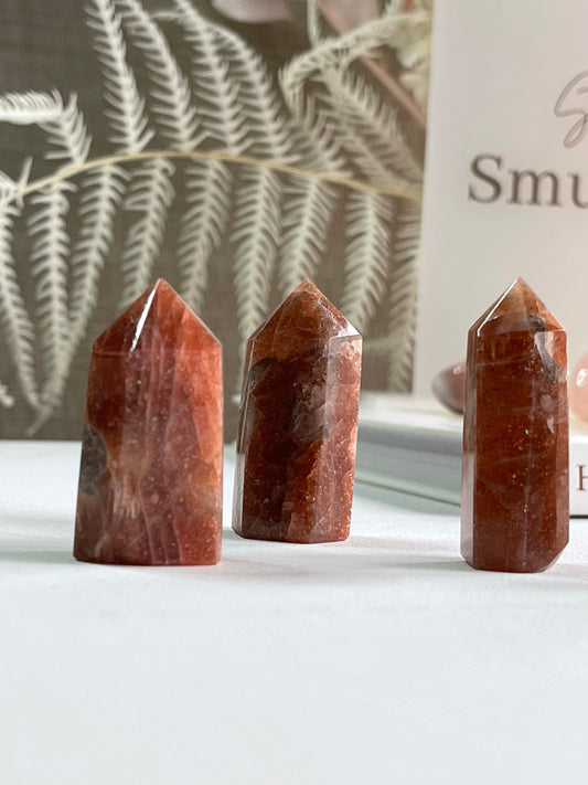 Golden Strawberry Quartz Points || Generosity