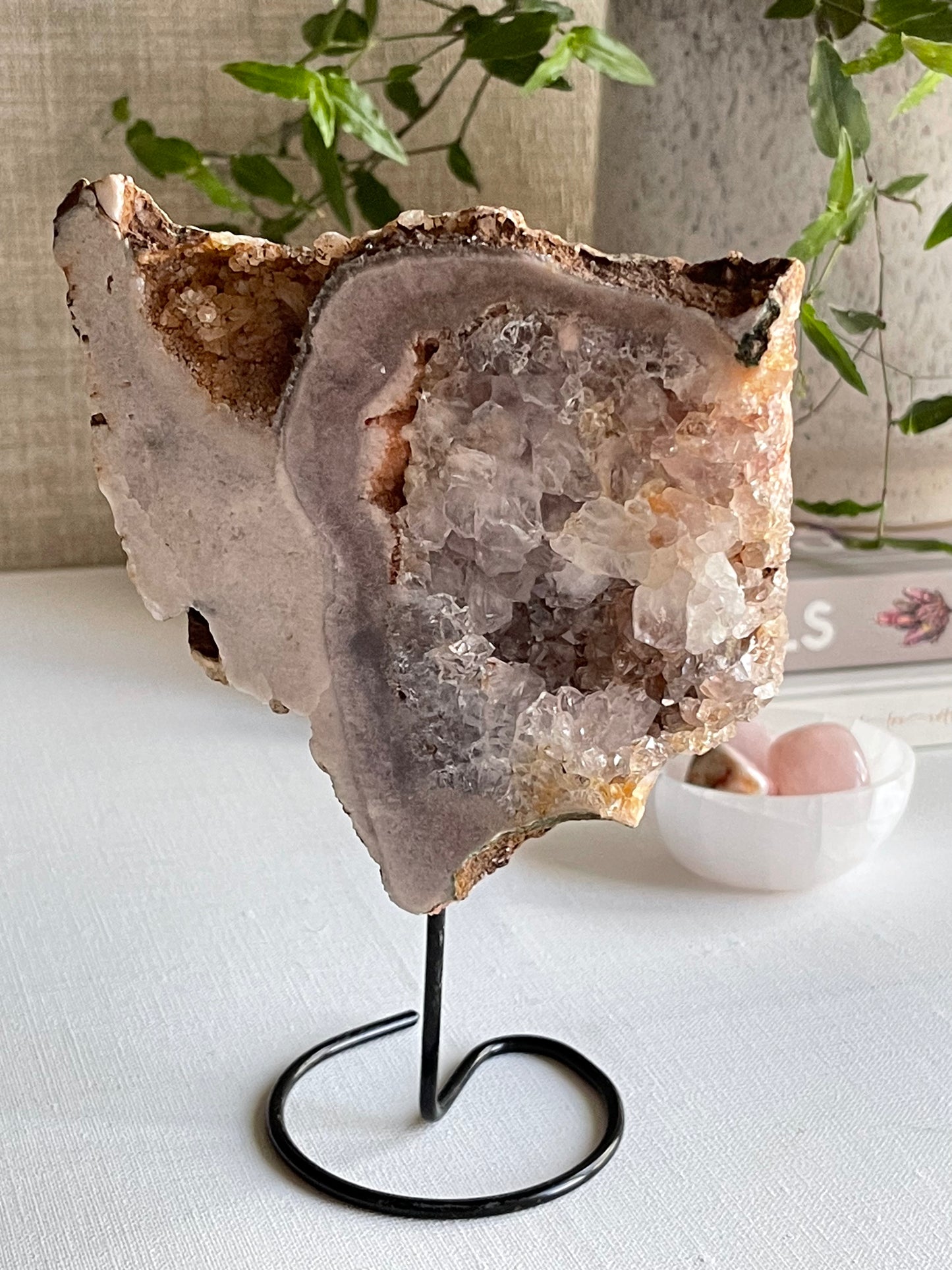 Pink Amethyst on Black Metal Stand (0.327g) || Divine Love