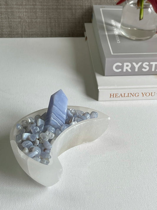 Blue Lace Agate Chips (100g) || Hope