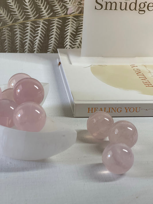 Rose Quartz Mini Spheres || Unconditional Love