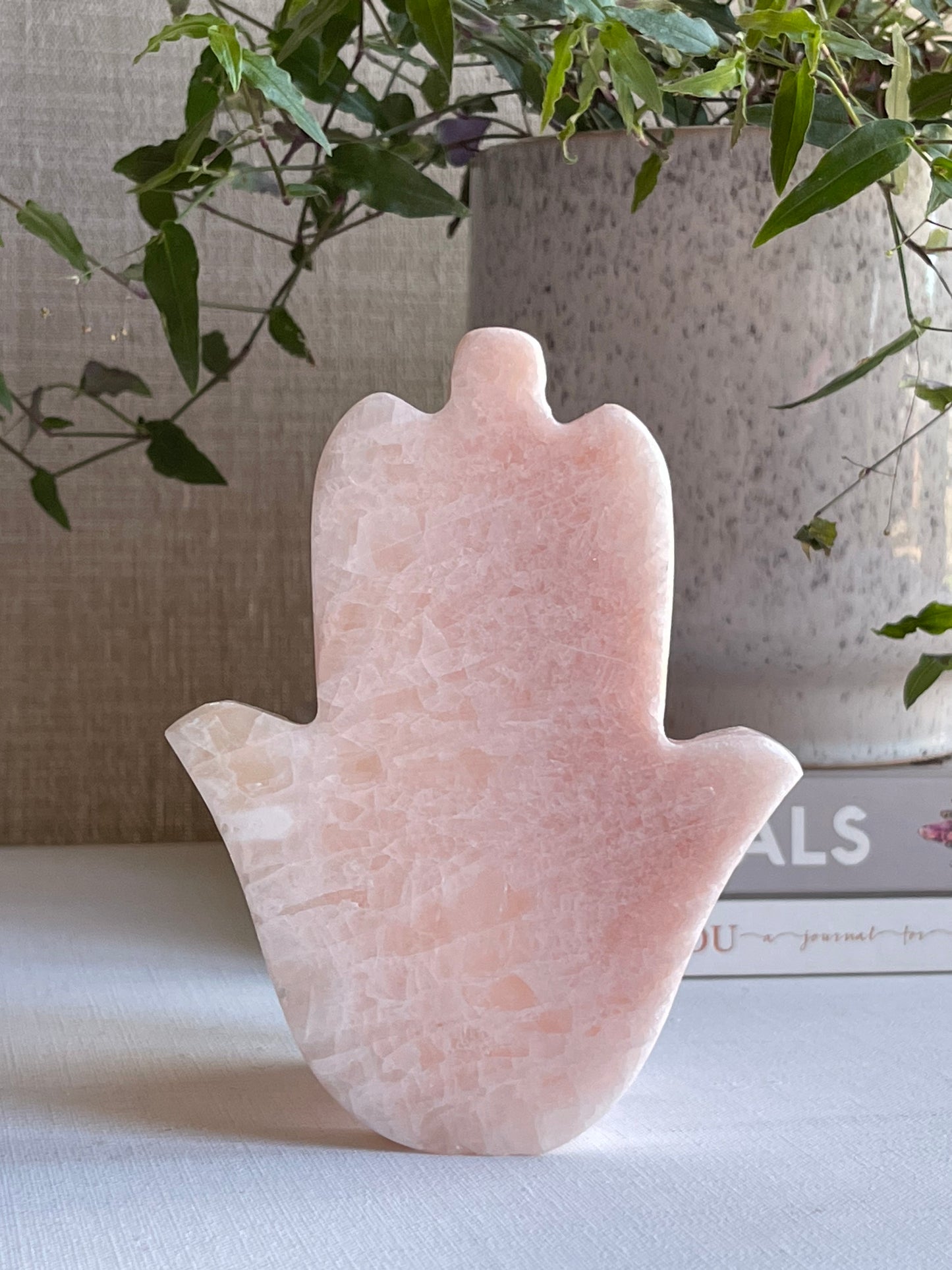 Pink Onyx Hamsa Hand || Protection