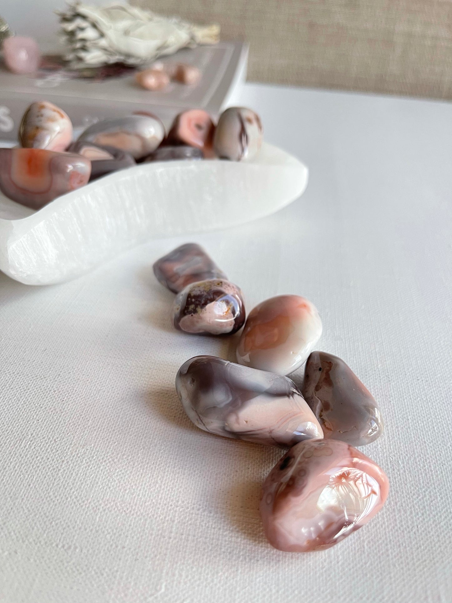 Pink Botswana Agate Tumbles || Protective