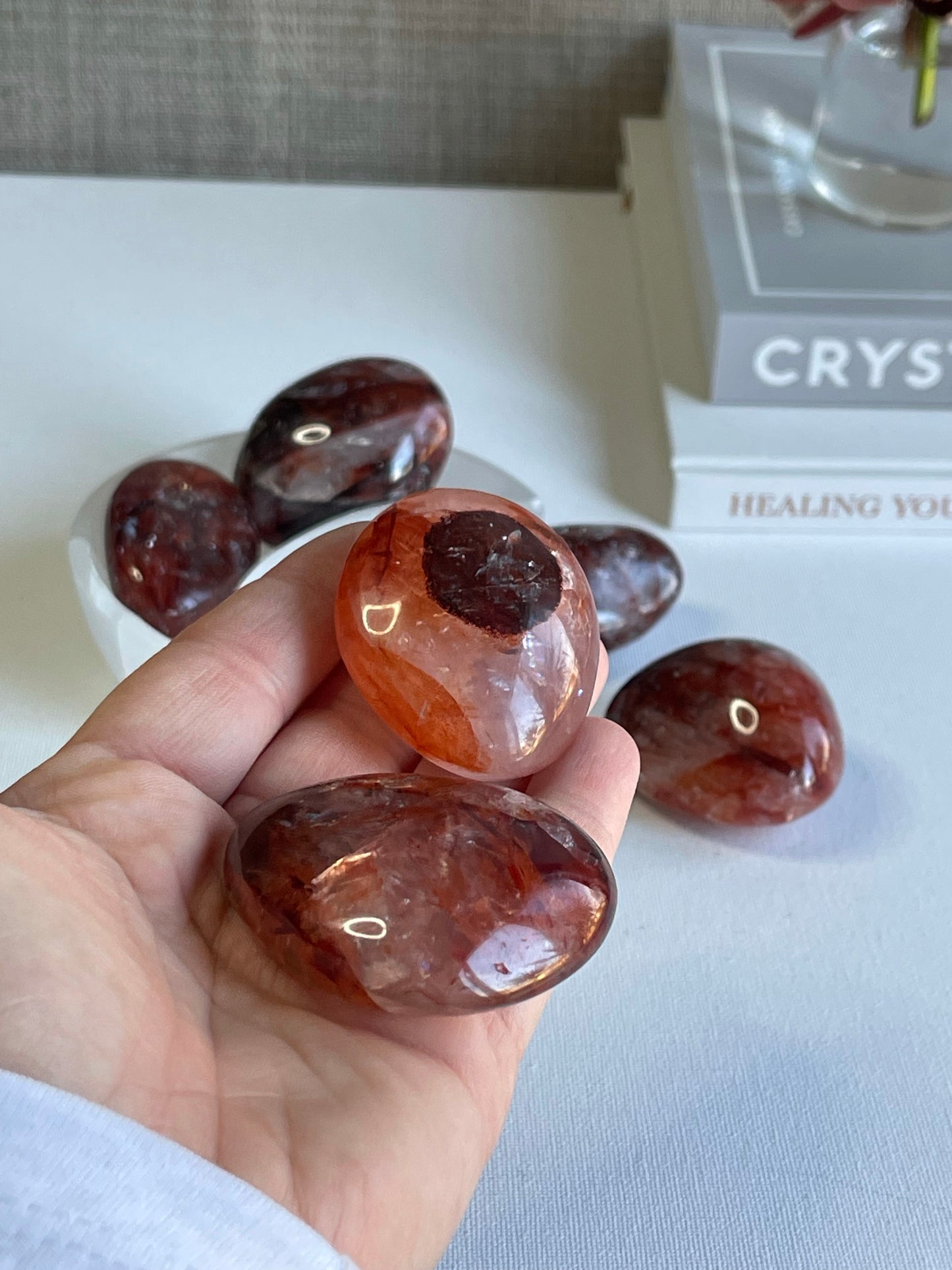 Fire Quartz Palm Stone || Balance