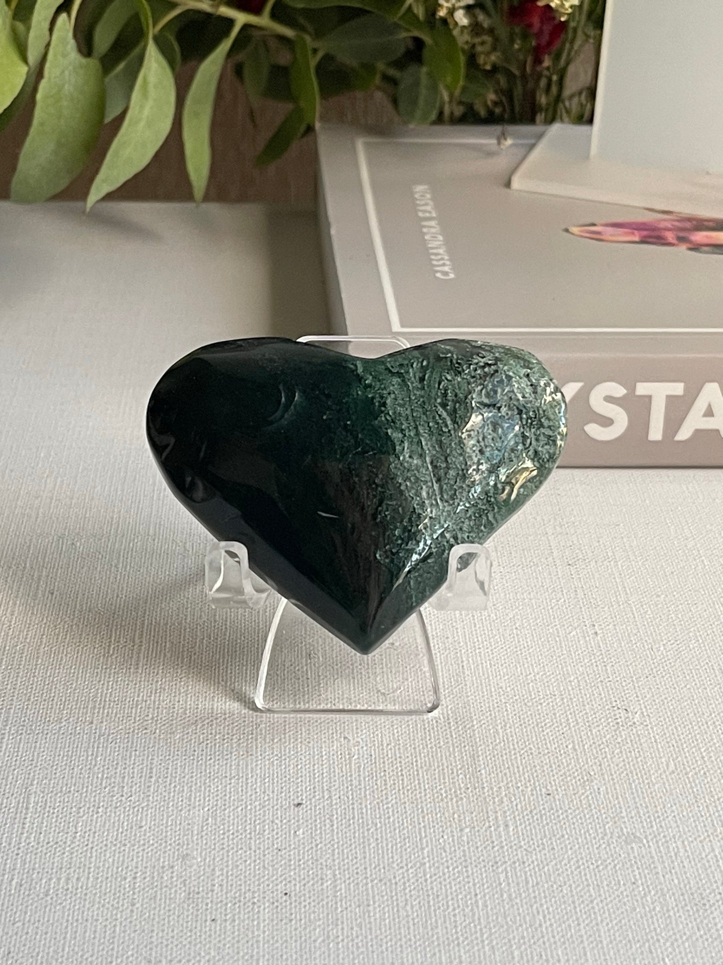 Moss Agate Heart (Large) || New Beginnings