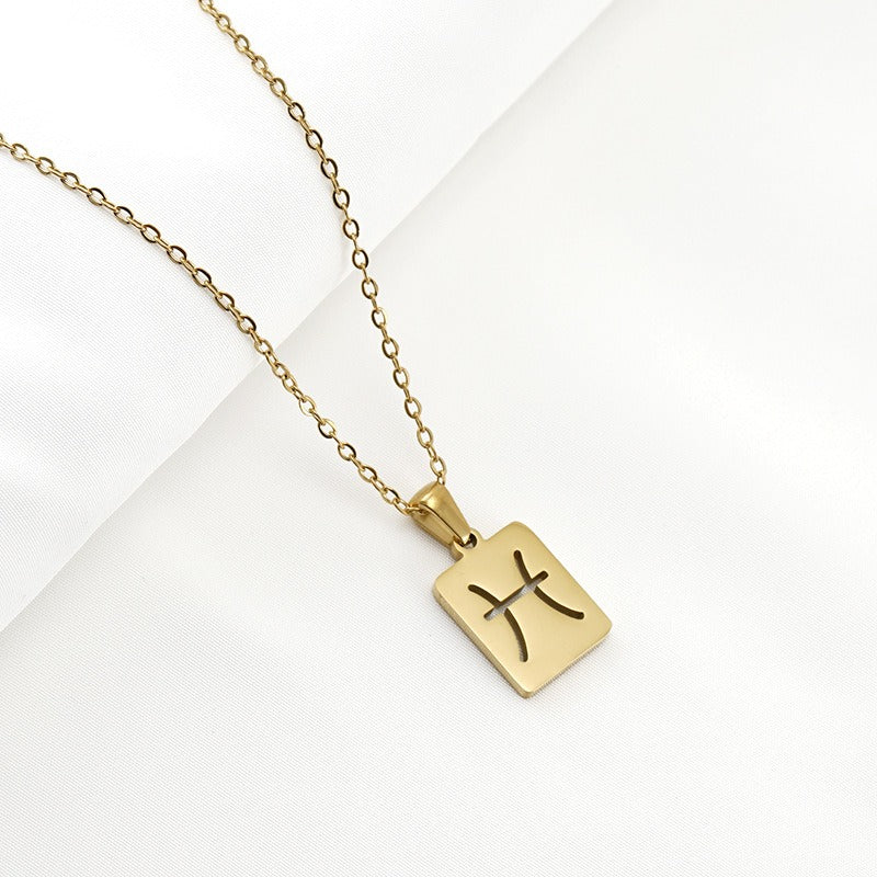 Pisces Zodiac Necklace || 18k Gold Plated