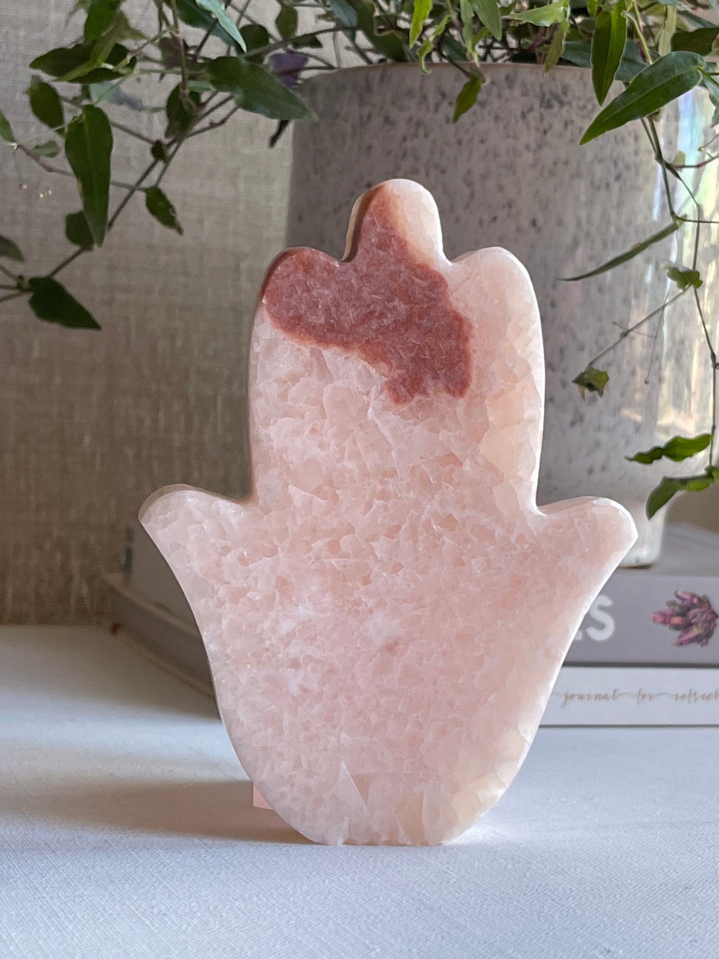 Pink Onyx Hamsa Hand || Protection