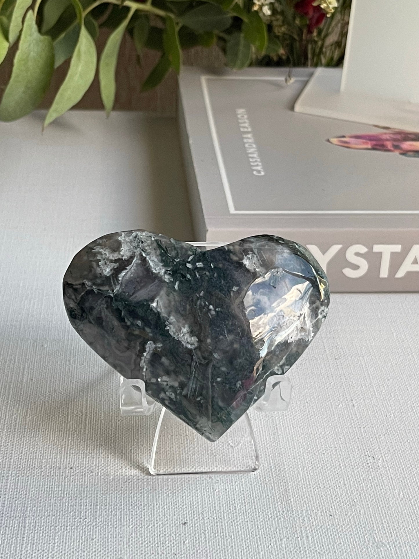 Moss Agate Heart (Large) || New Beginnings