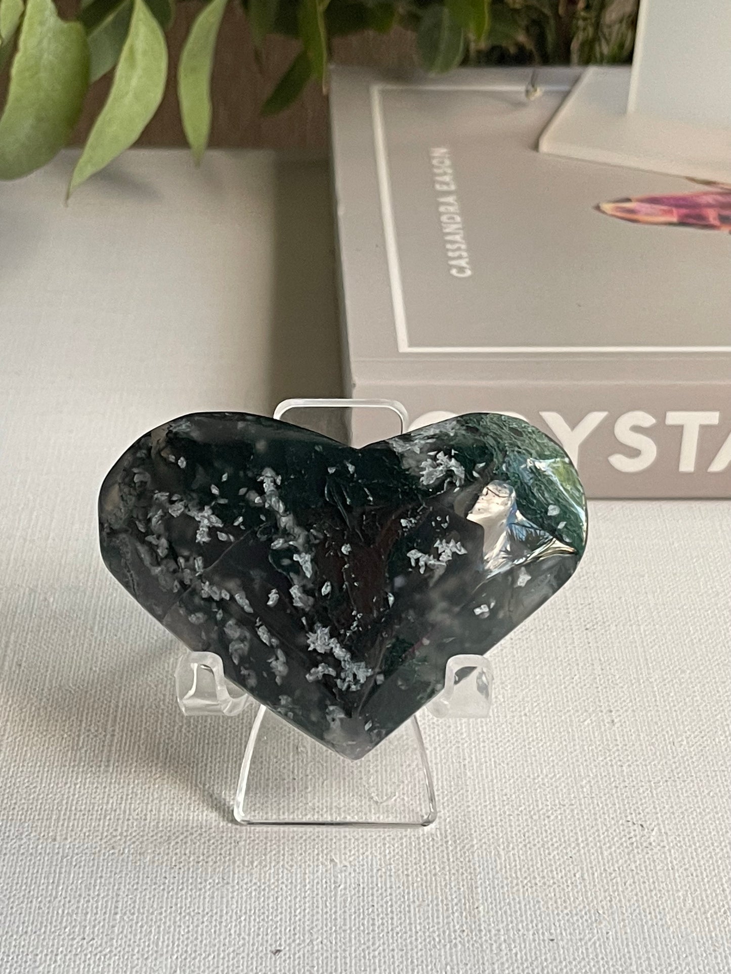 Moss Agate Heart (Large) || New Beginnings