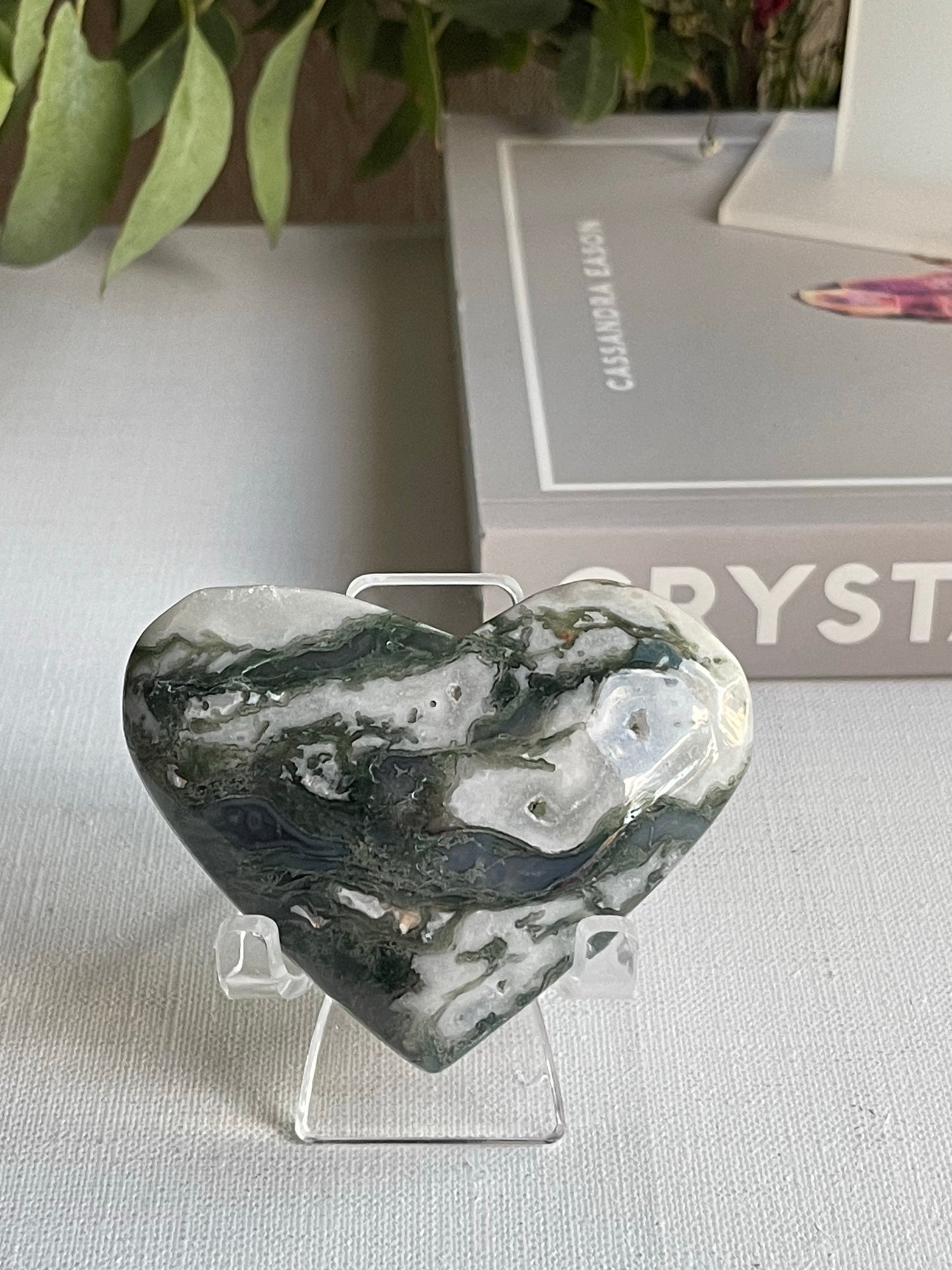 Moss Agate Heart (Large) || New Beginnings