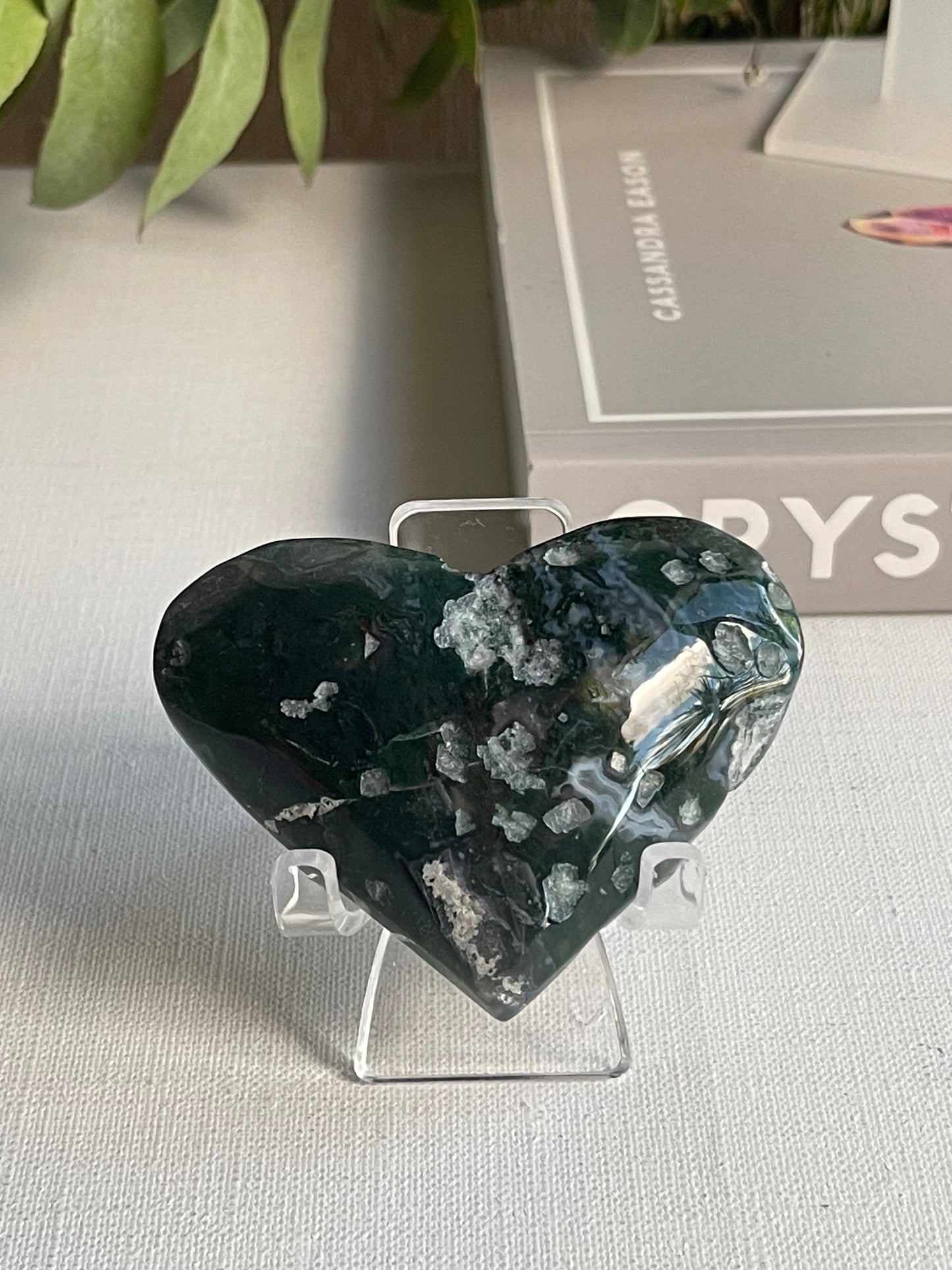 Moss Agate Heart (Large) || New Beginnings