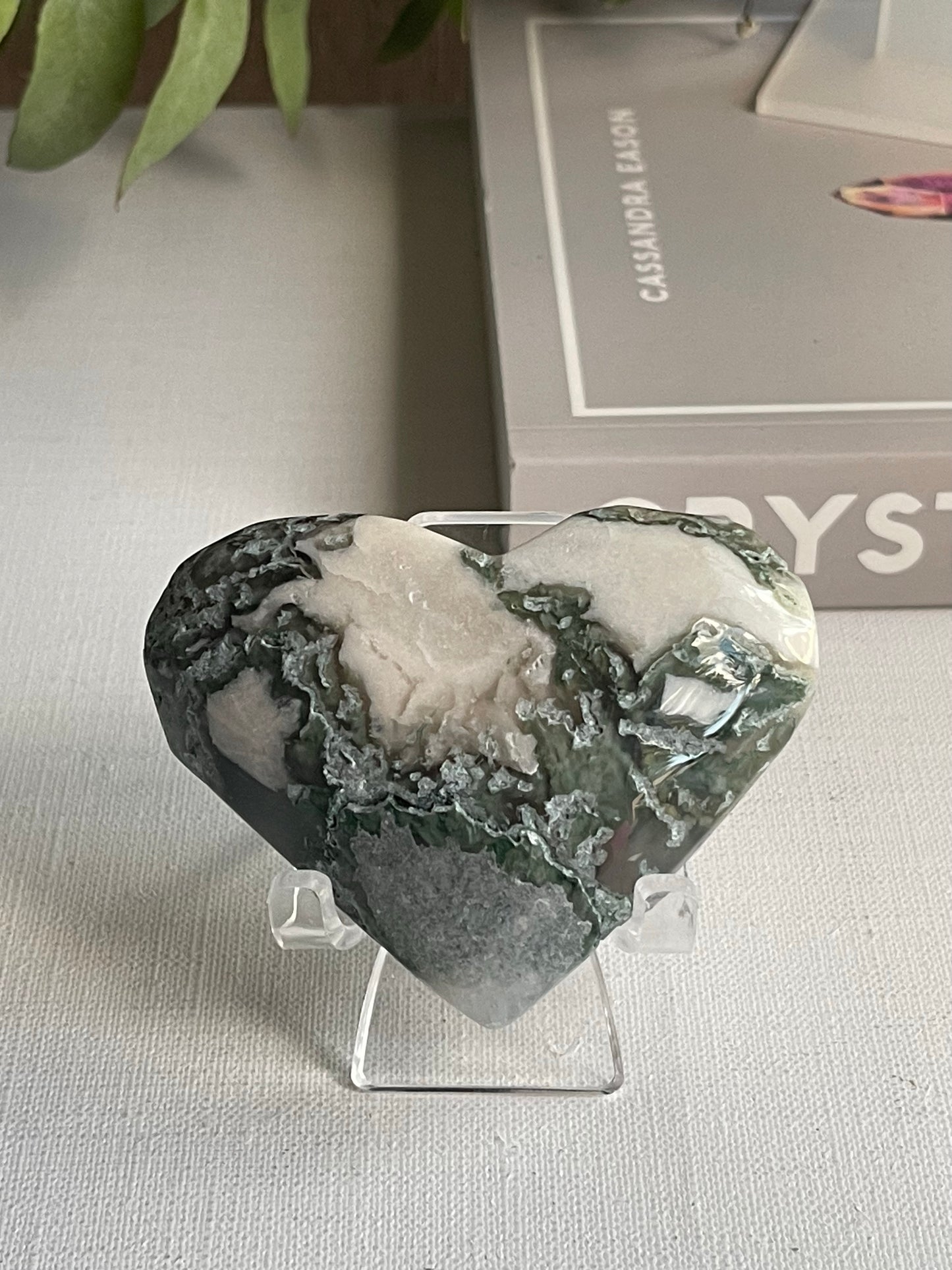 Moss Agate Heart (Large) || New Beginnings