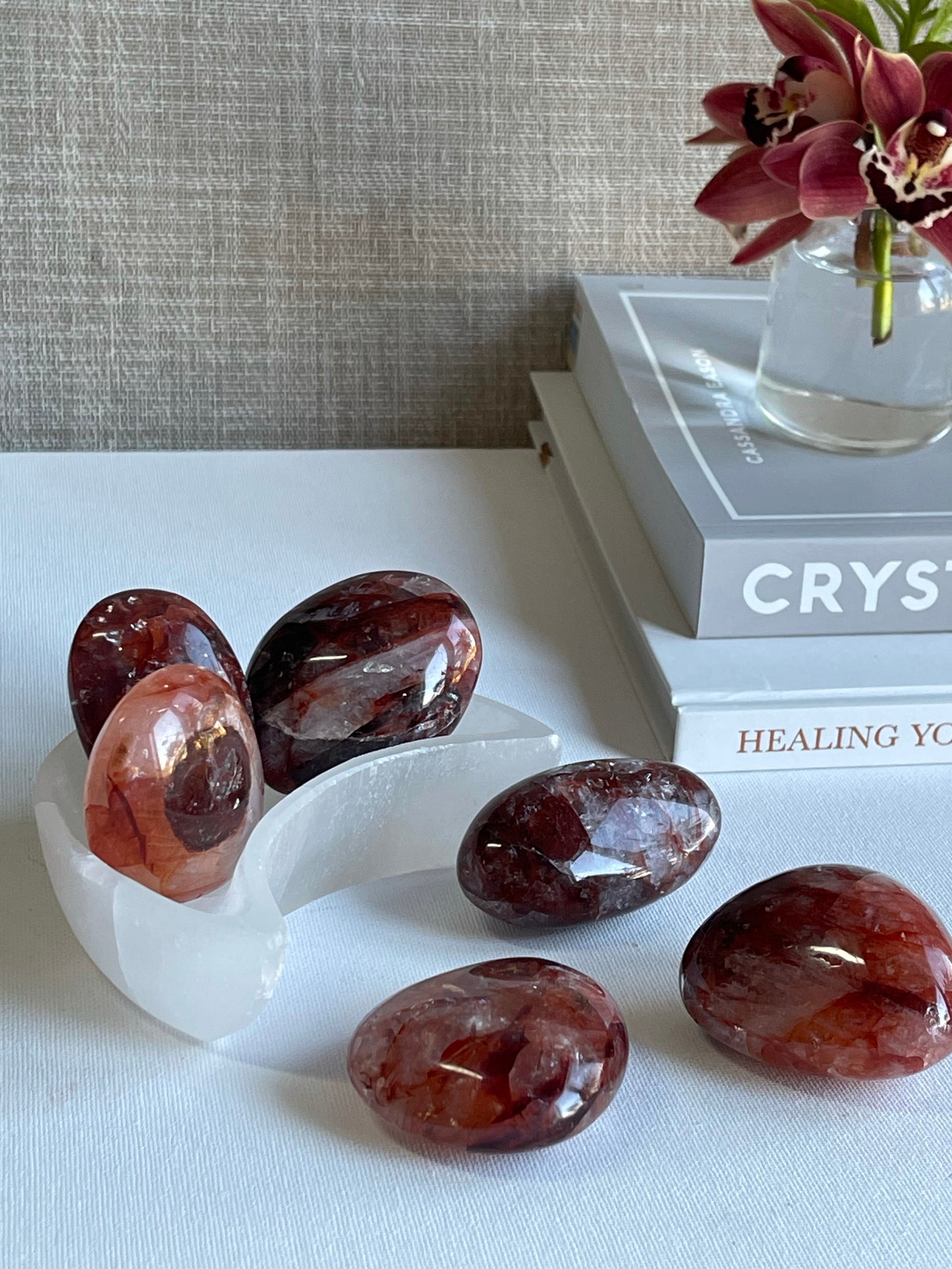 Fire Quartz Palm Stone || Balance