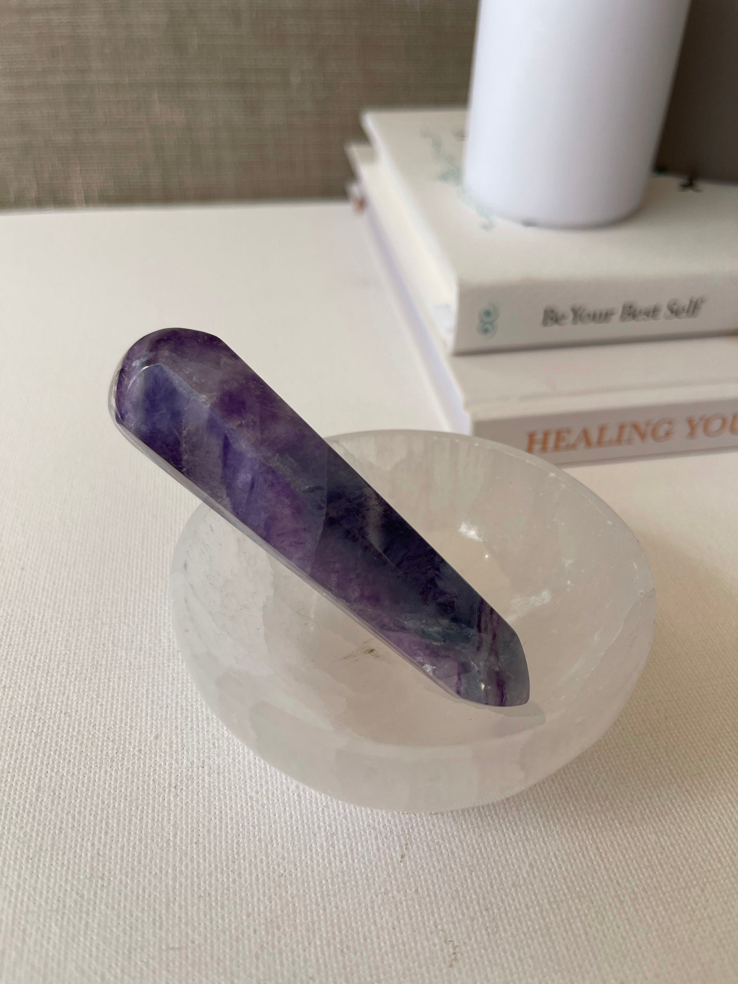 Massage Wand || Rainbow Fluorite