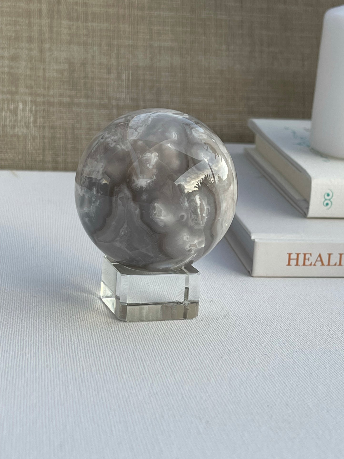 Grey Agate Sphere (0.262g) || Strength