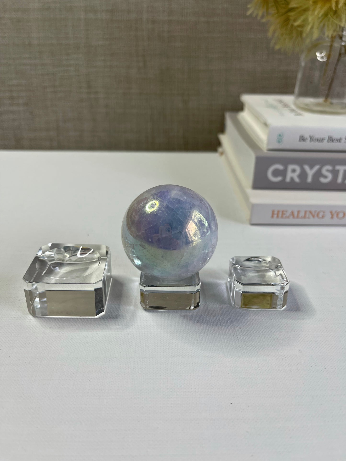 Glass Cube Sphere Stand || Back In Stock