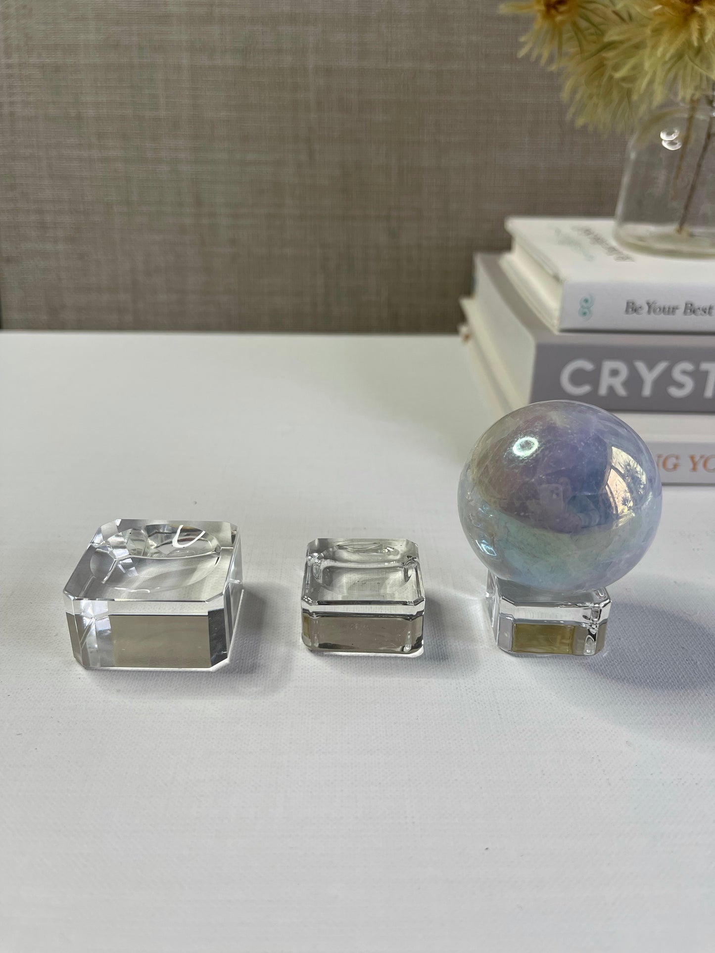 Glass Cube Sphere Stand || Back In Stock