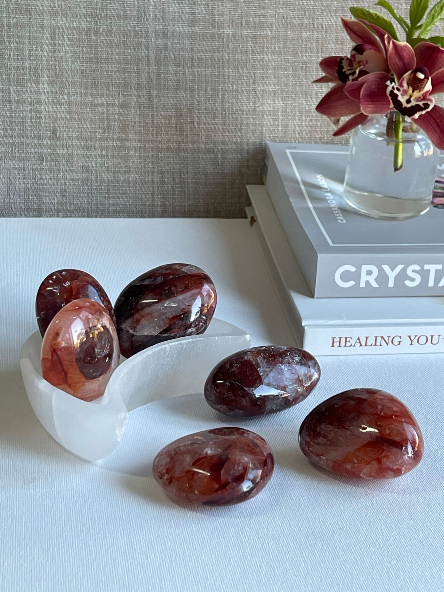 Fire Quartz Palm Stone || Balance